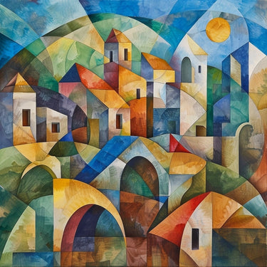 Cubist Landscape Canvas